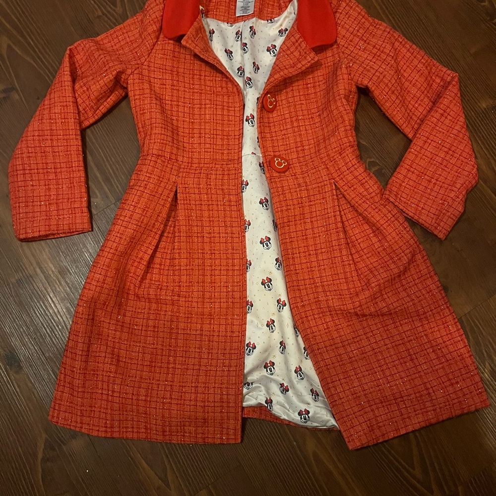 Disney Red Trench Coat Classic Style
